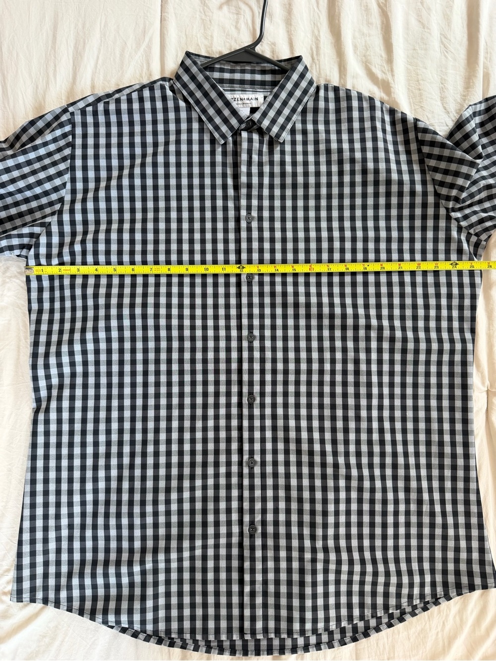 Men's Black & Grey Check Button-Up Shirt